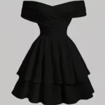 Étiquette du fondant parfumé 'La petite robe N', inspiré du parfum La Petite Robe Noire. L'illustration montre une petite robe noire chic, évoquant un parfum gourmand et féminin.